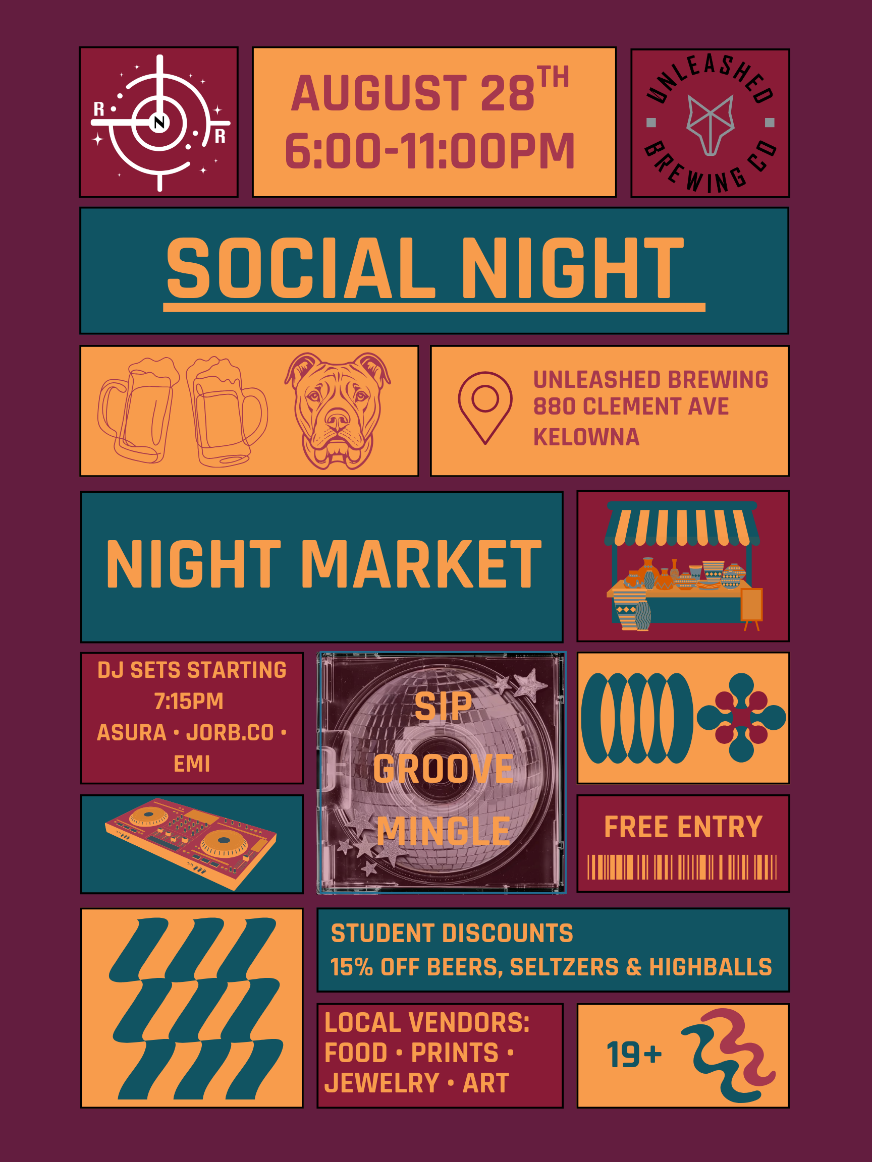 Social Night — Night Market poster